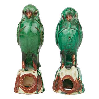 Pair of Chinese Export Porcelain Birds