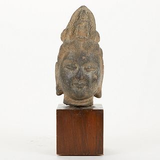 Chinese Ming Carved Stone Buddha Head