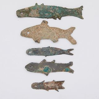 Grp: 5 Early Chinese Bronze Fish Money