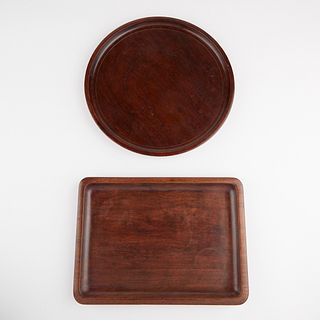 Grp: 2 18th C. Chinese Carved Hardwood Trays