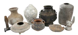 Six Chinese Earthenware and Bronze Vessels