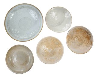 Five Small Chinese Ding Type Bowls