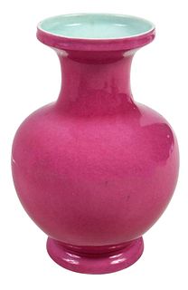 Chinese Carmine Red Glazed Porcelain Vase