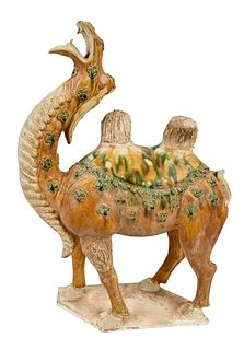 Chinese Tang Style Sancai Pottery Camel Figure