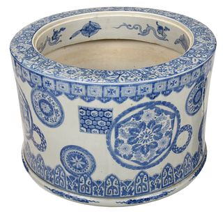 Asian Blue and White Porcelain Foot Bath