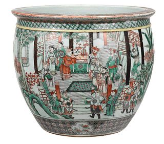 Chinese Enamel Decorated Porcelain Fish Bowl