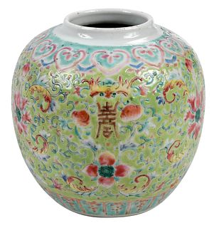 Chinese Famille Rose 'Lotus' Porcelain Jar