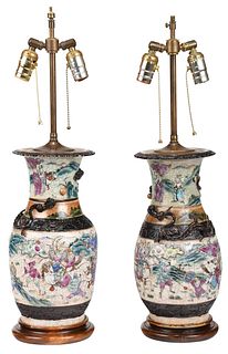 Two Chinese Porcelain Vases Mounted as Lamps