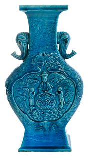 Chinese Turquoise Glazed Porcelain Vase