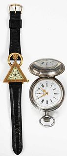 Waltham Masonic Wrist Watch and Pocket Watch