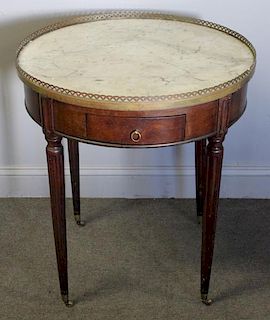 Antique Marble Top Builloitte Table with Pull Outs