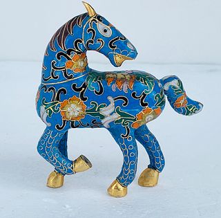 Vintage Chinese Cloiosenne Horse Figurine