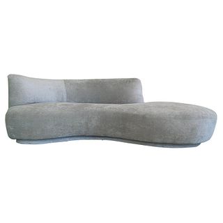 Serpentine Sofa With Plinth Base, Vladimir Kagan Style