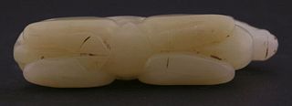 A jade Bactrian camel brush rest 20th century the