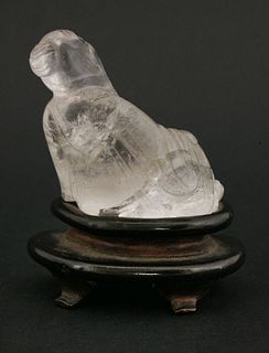 A rock crystal Daoist Literatus 20th century seated