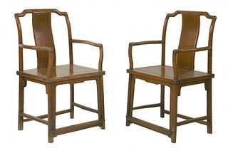 A pair of hardwood Armchairs late 19th century each