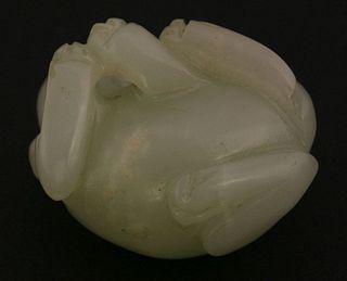 A rare jade Carving 19th century of a cat seated and
