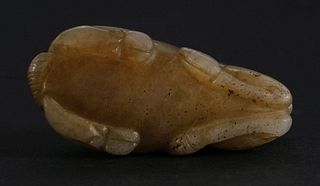 A jade Goat possibly Ming (1368-1644) the recumbent