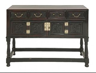 A hardwood Kang Cabinet early Qing each drawer with