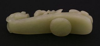 A celadon jade Belt Hook 20th century of typical