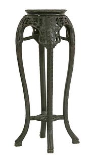 A blackwood Vase Stand c.1870 the top inset with