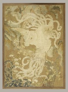 A unusually large Japanese Embroidery late 19th