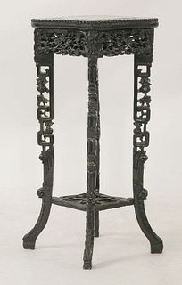 A hardwood vase stand c.1880 the top inset with