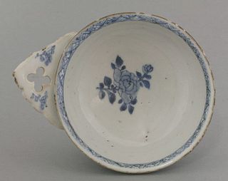 A blue and white 'Bleeding Bowl' early 18th century