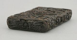 A tortoiseshell Card Case mid 19th century carved
