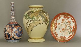 An Imari bottle vase mid 19th century the globular