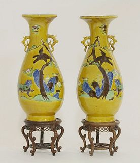 A pair of Vases possibly early 19th century the
