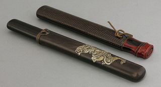 A wood and lacquer Knife early 20th century the