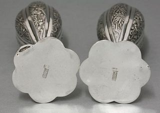A pair of silver Solifleur Vases c.1880 each of tall