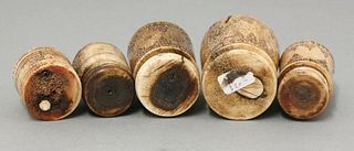 Five Singhalese bone scent bottles probably early 19th