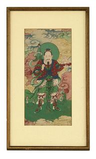 A set of three gouache Paintings 19th century in Ming