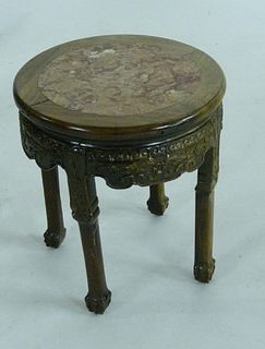 A hardwood vase stand late 19th century the top inset