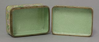 A Canton enamel Box and Cover c.1920 enamelled all
