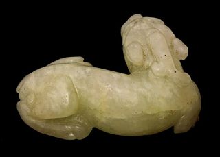 A jade carving 20th century of a kylin the beast