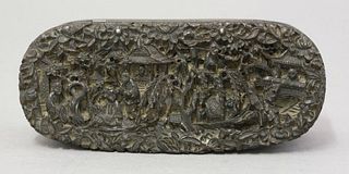A tortoiseshell Snuff Box c.1800 finely carved with