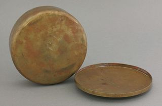 A mixed metal brass Box and Cover c.1890 the lid
