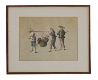 A set of eight gouache Paintings c.1800 each of
