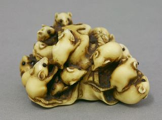 A good ivory Netsuke mid 19th century in the form of