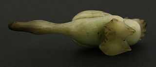 An unusual jade Goose early 20th century its body