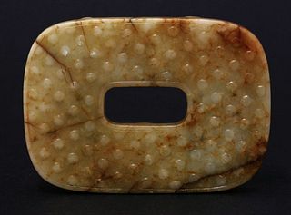 A jade Bi Disc 18th century of oval form the top