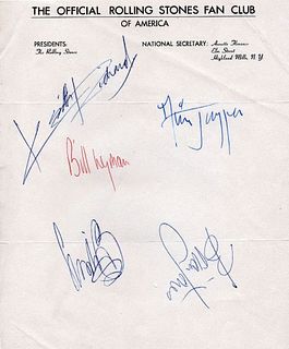 THE ROLLING STONES AUTOGRAPHS: Mick Jagger, Brian