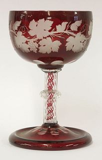 A Bohemian flash-dipped Table Centre, late 19th