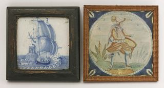 A delft Tile, early 18th century, well painted in blue