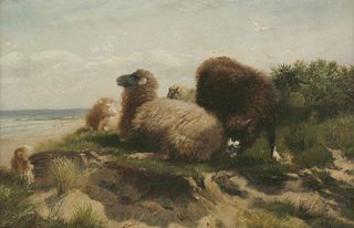 Richard Beavis (1824-1896) SHEEP ON THE FRENCH COAST