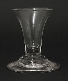 A ship's(?) Dram Glass, c.1750, with a bell-shaped bowl