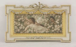 A painted and gilt gesso picture frame, late 19th